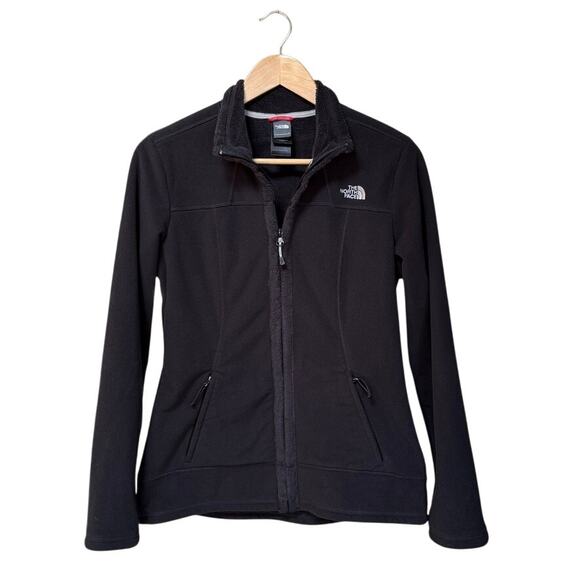 The North Face Black Fleece Lined Zip Front Long Sleeve Jacket Sz M - Picture 1 of 10